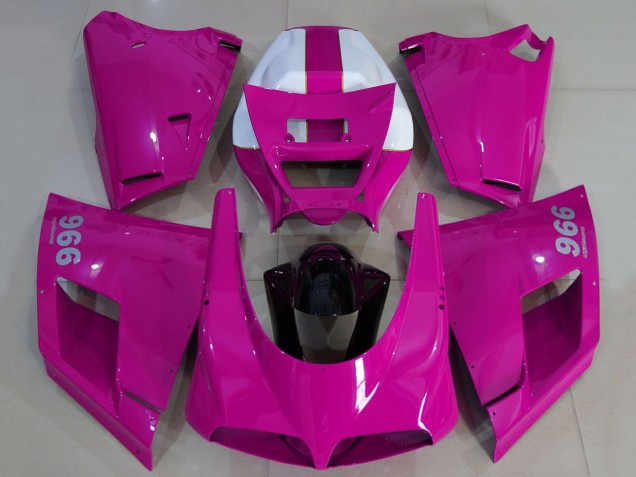 Carenagens Moto Ducati 996 1993-2005 - Rosa Brilhante Branco Preto
