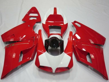 Carenagens Moto Ducati 916 1993-2005 - Vermelho Branco Preto Brilhante Performance