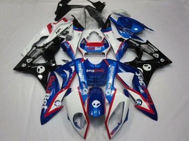 Carenagens Moto BMW S1000RR 2009-2014 - Branco Vermelho Azul Preto Brilhante OuroBet HP