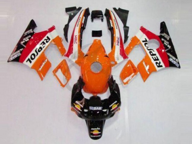 Carenagens Moto Honda CBR600 F2 1991-1994 - Laranja Branco Vermelho Preto Brilhante Repsol