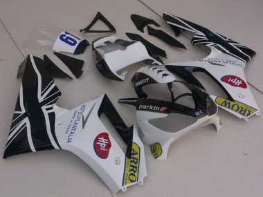 Carenagens Moto Triumph Daytona 675 2006-2008 - Branco Preto Brilhante Flag