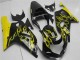 Carenagens Moto Suzuki GSXR 600/750 2001-2003 - Preto Brilhante Amarelo Chama