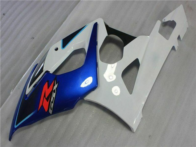 Kits Carenagem Moto Suzuki GSXR 1000 2005-2006 - Branco Azul Preto Brilhante