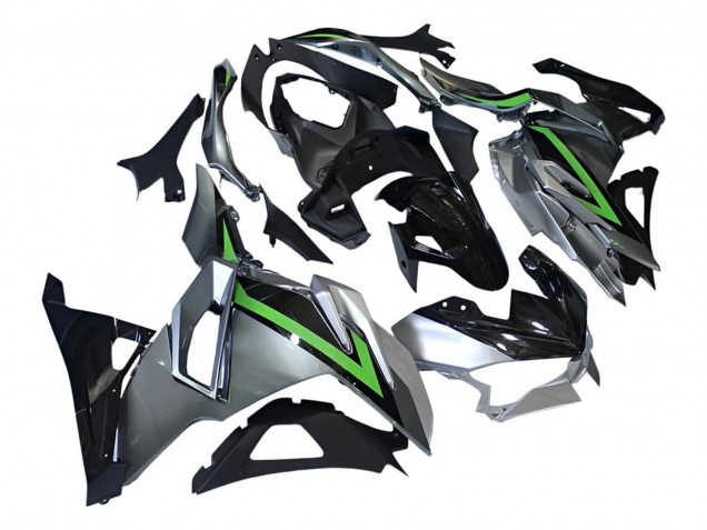 Carenagens Moto Kawasaki Ninja 500 EX500R 2024-2026 - Cinzento Verde Preto