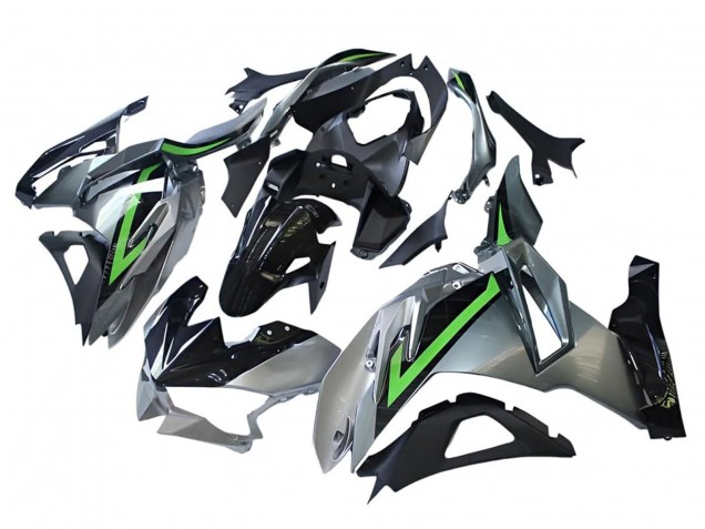 Carenagens Moto Kawasaki Ninja 500 EX500R 2024-2026 - Cinzento Verde Preto