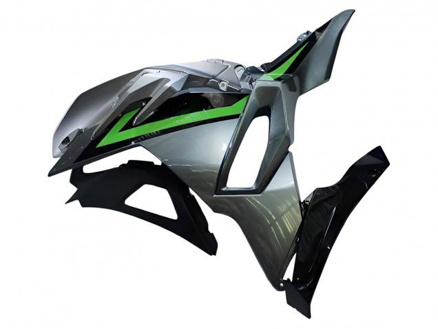 Carenagens Moto Kawasaki Ninja 500 EX500R 2024-2026 - Cinzento Verde Preto