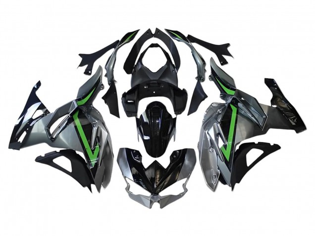 Carenagens Moto Kawasaki Ninja 500 EX500R 2024-2026 - Cinzento Verde Preto