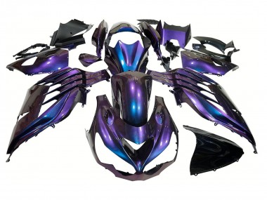 Carenagens Moto Kawasaki ZX14R ZZR1400 2012-2024 - Camaleão Azul Roxo