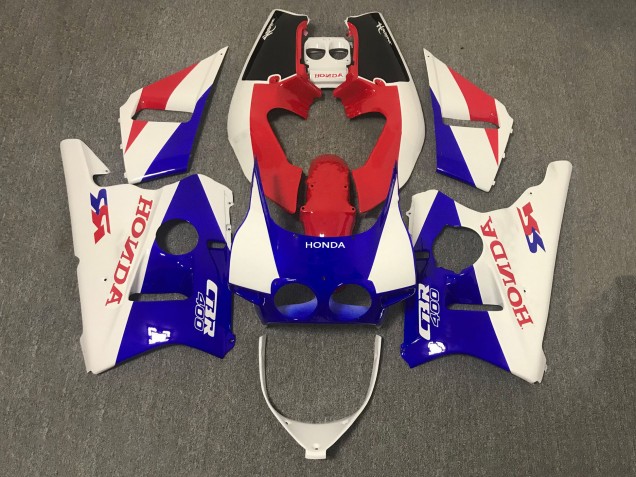 Carenagem Moto Honda CBR400RR NC23 1987-1989 - Branco Vermelho Azul