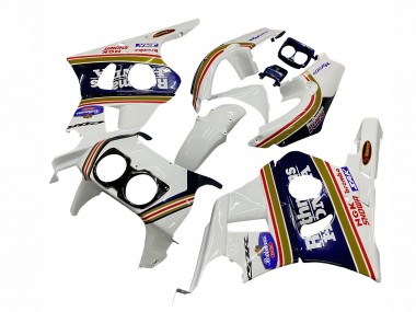 Carenagens Moto Honda CBR400RR NC29 1990-1999 - Branco Ouro Vermelho Azul Escuro Rothmans