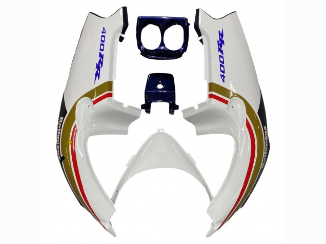 Carenagens Moto Honda CBR400RR NC29 1990-1999 - Branco Ouro Vermelho Azul Escuro Rothmans