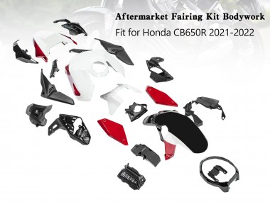 Carenagens Moto Honda CB650R 2019-2022 - Preto Vermelho Branco