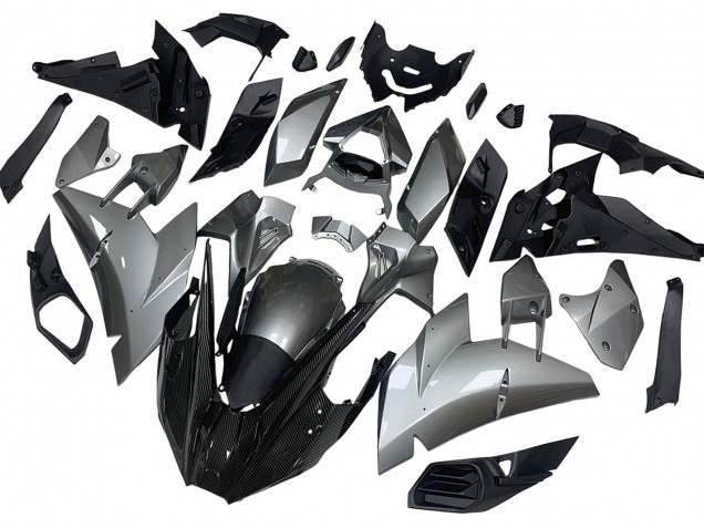 Carenagens Moto Kawasaki Ninja H2 2015-2022 - Prata Preto Fibra de Carbono