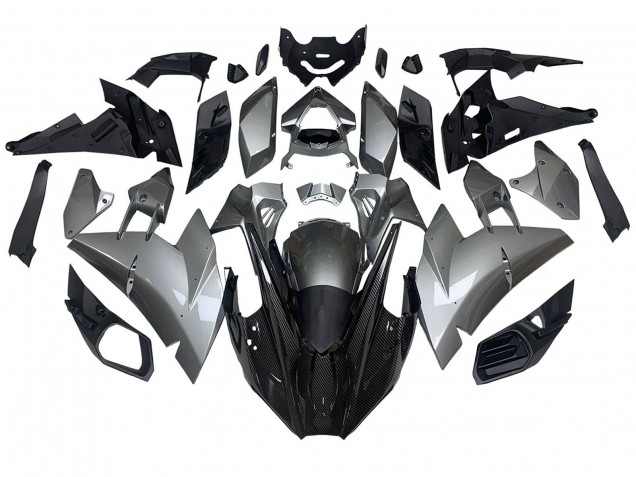 Carenagens Moto Kawasaki Ninja H2 2015-2022 - Prata Preto Fibra de Carbono