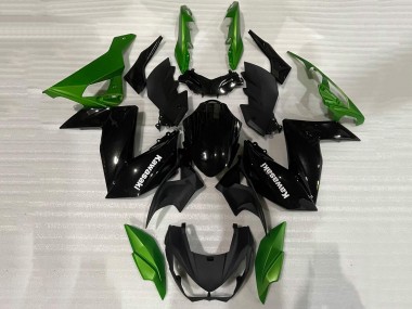 Carenagem Moto Kawasaki Z250/Z300 2015-2016 - Verde Preto Brilhante