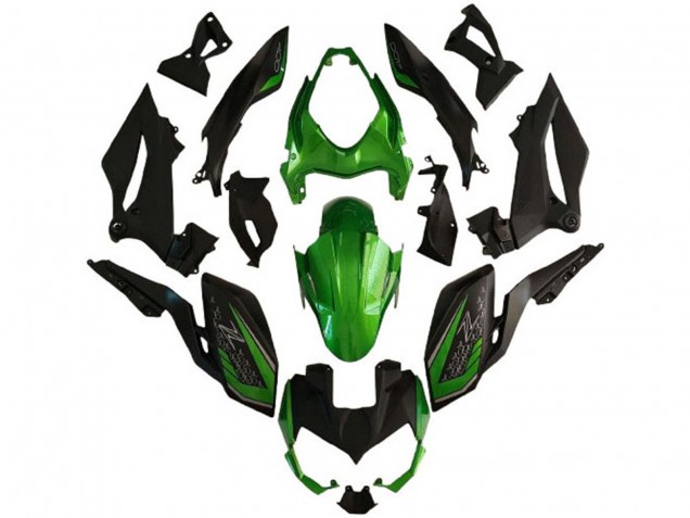 Carenagens Moto Kawasaki Z400 2018-2024 - Verde Preto Fosco