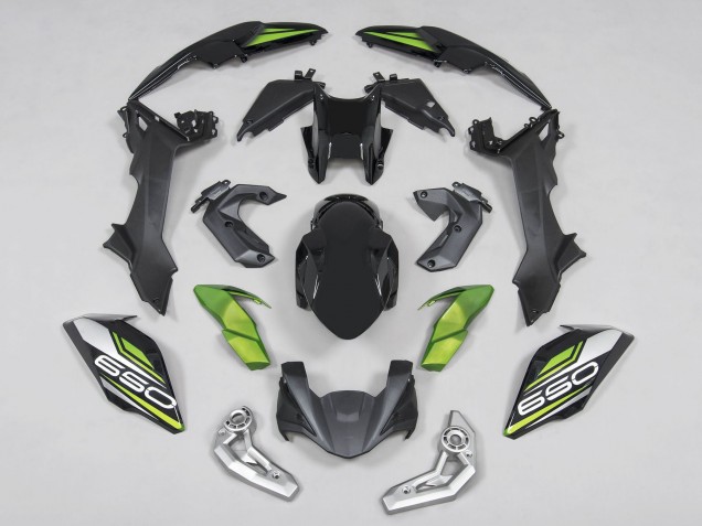 Carenagens Moto Kawasaki Ninja Z650 2017-2019 - Preto Verde Prata
