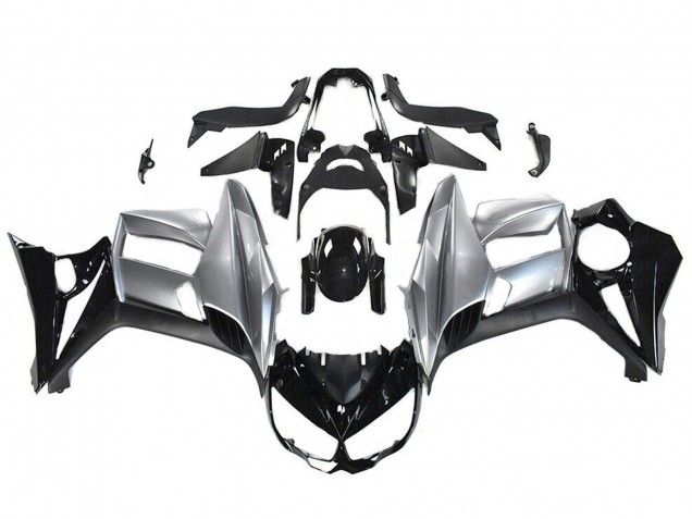 Carenagens Moto Kawasaki Z1000SX 2010-2016 - Preto Brilhante Prata