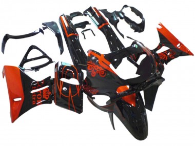 Carenagens Moto Kawasaki ZZR400 1993-2007 - Preto Brilhante Vermelho Corona Extra