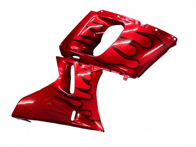 Carenagens Moto Kawasaki ZZR600 1998-2003 - Vermelho Preto Chama
