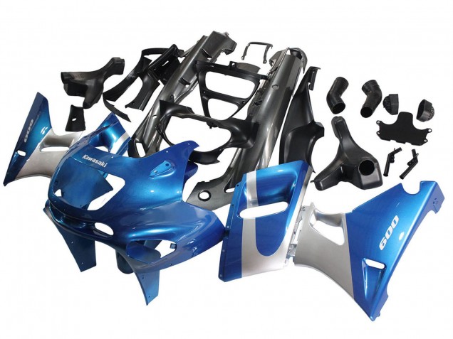 Carenagens Moto Kawasaki ZZR600 1998-2003 - Azul Prata Preto