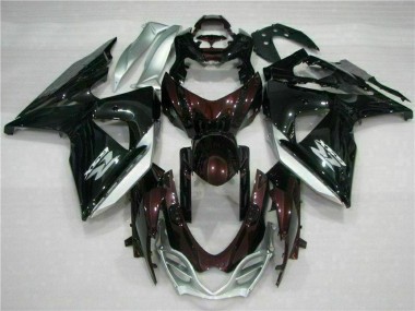 Carenagens Moto Suzuki GSXR 1000 2009-2016 - Preto Brilhante Prata Branco