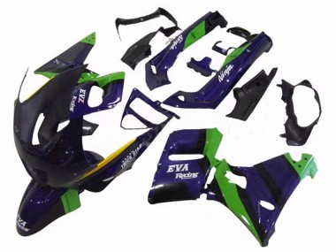 Carenagens Moto Kawasaki ZZR400 1993-2007 - Verde Azul Escuro Roxo Trick Star Eva Corrida