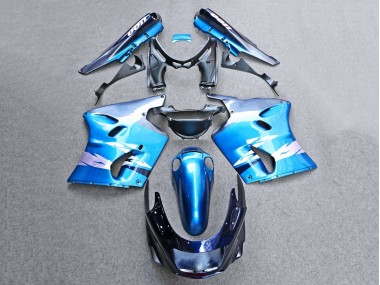 Carenagens Moto Kawasaki ZZR1100 1993-2003 - Azul Brilhante Cinzento