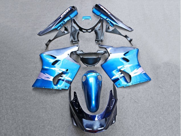 Carenagens Moto Kawasaki ZZR1100 1993-2003 - Azul Brilhante Cinzento