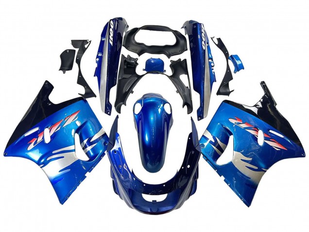 Carenagens Moto Kawasaki ZZR1100 1993-2003 - Azul Prata Preto