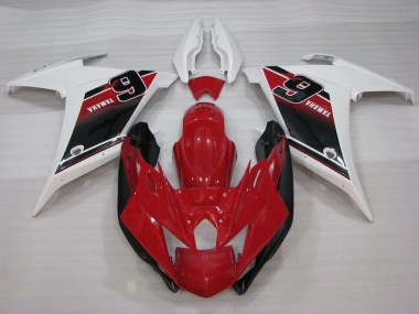 Carenagens Moto Yamaha FZ6R 2009-2015 - Vermelho Branco Preto 6