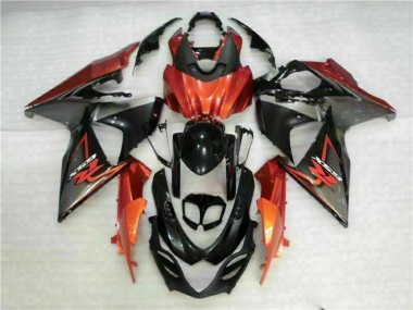Carenagens Moto Suzuki GSXR 1000 2009-2016 - Laranja Preto Brilhante