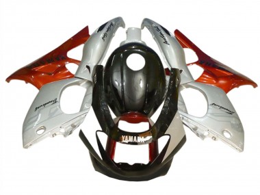 Carenagens Moto Yamaha YZF600R Thundercat 1996-2007 - Preto Prata Burnt Laranja