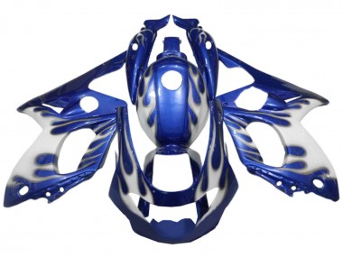 Carenagens Moto Yamaha YZF600R Thundercat 1996-2007 - Azul Branco Prata Chama