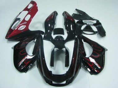 Carenagens Moto Yamaha YZF 1000R Thunderace 1997-2007 - Preto Vermelho Chama