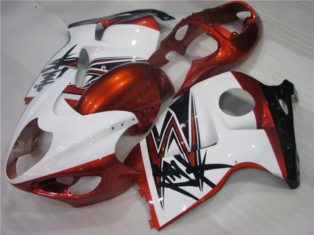 Carenagens Moto Suzuki GSXR 1300 Hayabusa 1996-2007 - Branco Laranja Preto