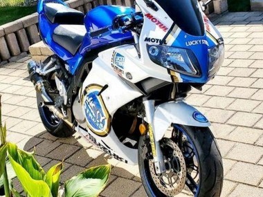 Carenagens Moto Suzuki SV650 2003-2013 - Branco Azul Lucky Strike Motul