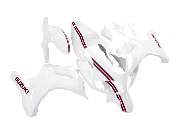 Carenagens Moto Suzuki SV650 2003-2013 - Branco Vermelho Escuro Linha