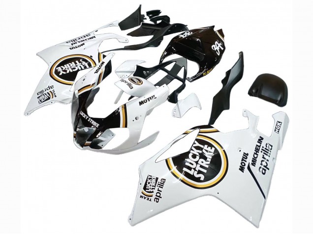 Carenagens Moto Aprilia RSV1000 2003-2006 - Branco Preto Lucky Strike Motul Michelin