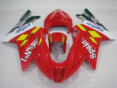 Carenagens Moto Aprilia RSV1000 2003-2006 - Vermelho Amarelo Branco Spains No1 Valsir Castrol