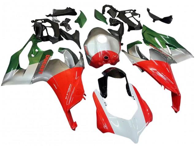 Carenagens Moto Ducati Panigale V2 2020-2024 - Prata Vermelho Verde