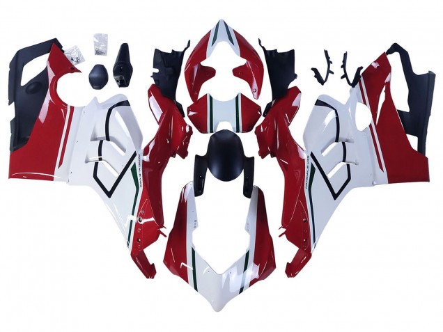 Carenagens Moto Ducati Panigale V4 V4S 2020-2021 - Branco Vermelho Verde Preto Fosco