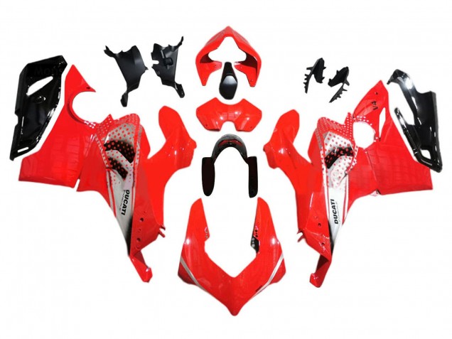 Carenagens Moto Ducati Panigale V4 V4S 2018-2019 - Prata Vermelho Preto Brilhante