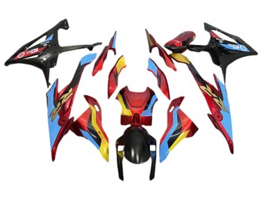 Carenagens Moto BMW S1000RR 2019-2022 - Azul Claro Vermelho Ouro