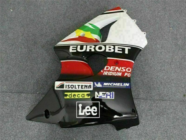 Carenagens Moto Kawasaki ZX6R 2000-2002 - Branco Vermelho Amarelo Verde Preto Brilhante Estrela EuroBet