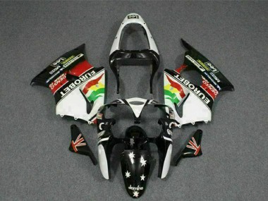 Carenagens Moto Kawasaki ZX6R 2000-2002 - Branco Vermelho Amarelo Verde Preto Brilhante Estrela EuroBet