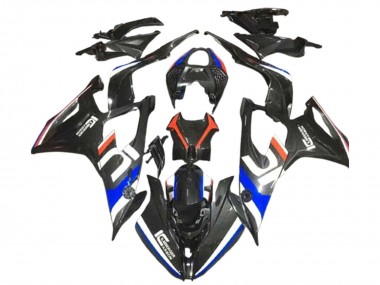 Carenagens Moto BMW S1000RR 2019-2022 - Preto Branco Azul Fibra de Carbono