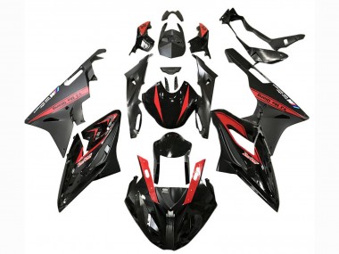 Carenagens Moto BMW S1000RR 2017-2018 - Vermelho Preto Brilhante Preto Fosco