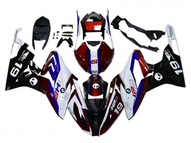 Carenagem Moto BMW S1000RR 2015-2016 - Branco Vermelho Azul Preto