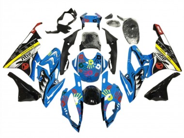 Kits Carenagem Moto BMW S1000RR 2015-2016 - Amarelo Azul Preto Tubarão
